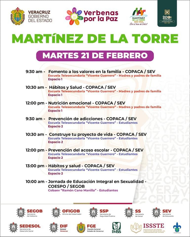 Verbenas por la paz en&nbsp;Martínez